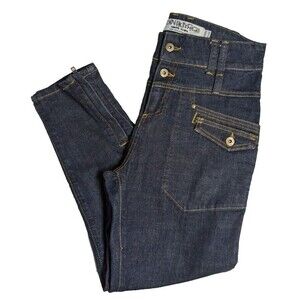 Nikita Jeans Women 27 High Waist Zippered Slits Dark Wash Blue